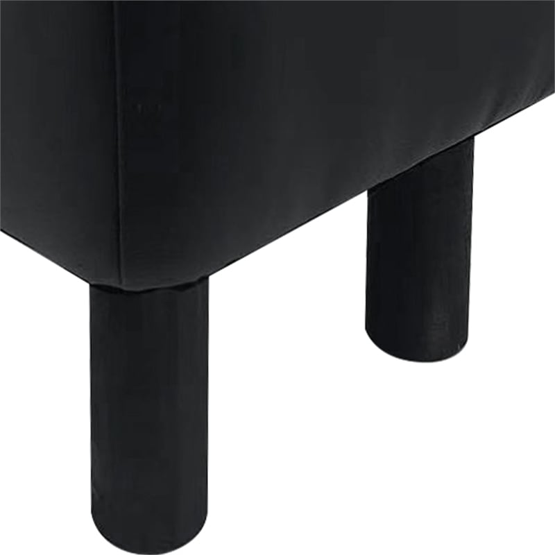 Greemotion Lubeck Black Faux Leather Upholstered Footstools (Set of 2)