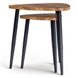 Greemotion Braun Wood Triangular 2-Piece Nesting End Tables in Natural