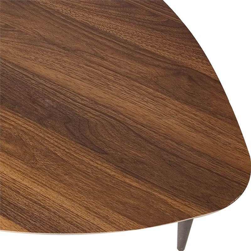 Greemotion Braun Wood Triangular 2-Piece Nesting End Tables in Natural