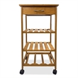 Greemotion Dahn Bamboo 3-Shelf Kitchen Cart with Drawer in Natural