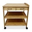 Greemotion Dohna Bamboo 2-Shelf Kitchen Cart with 2-Drawer in Natural