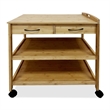Greemotion Dohna Bamboo 2-Shelf Kitchen Cart with 2-Drawer in Natural