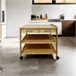 Greemotion Dohna Bamboo 2-Shelf Kitchen Cart with 2-Drawer in Natural