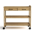 Greemotion Dohna Bamboo 2-Shelf Kitchen Cart with 2-Drawer in Natural