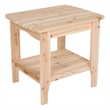 Shine Company Rectangular Wood End Table Indoor/Outdoor Side Table in Beige