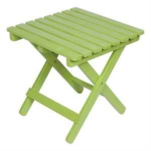 Shine Company Adirondack Square Cedar Wood Foldable Side Table in Green