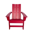 Shine Company Modern Resin All-Weather Patio Porch Adirondack Chair in Red