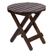 Shine Company Adirondack Round Traditional Wood Foldable Side Table in Brown