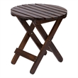 Shine Company Adirondack Round Traditional Wood Foldable Side Table in Brown