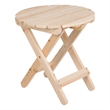 Shine Company Adirondack Round Traditional Wood Foldable Side Table in Beige