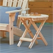 Shine Company Adirondack Round Traditional Wood Foldable Side Table in Beige