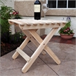 Shine Company Adirondack Square Traditional Wood Foldable Side Table in Beige