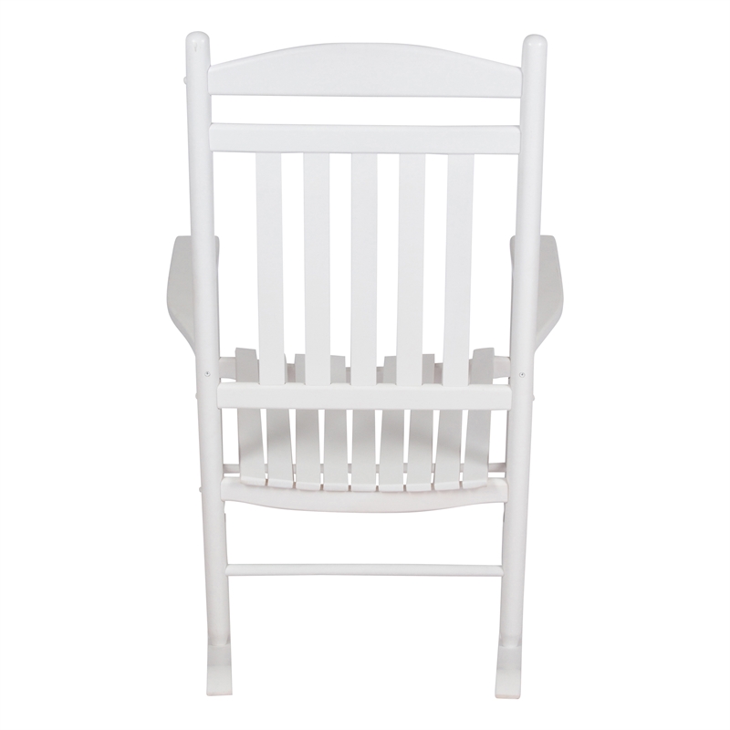 Shine Company Traditional Hardwood Indoor/Outdoor Porch Rocker in White