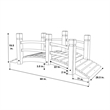 Shine Company Cedar Wood Garden Bridge with Handle Rails in Beige