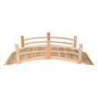 Shine Company Cedar Wood Garden Bridge with Handle Rails in Beige