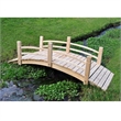 Shine Company Cedar Wood Garden Bridge with Handle Rails in Beige