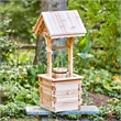 Shine Company Transitional Cedar Wood Decorative Wishing Well in Beige
