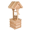 Shine Company Transitional Cedar Wood Decorative Wishing Well in Beige