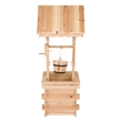 Shine Company Transitional Cedar Wood Decorative Wishing Well in Beige