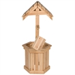 Shine Company Transitional Cedar Wood Decorative Wishing Well in Beige