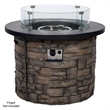 Shine Company Round Traditional Tempered Glass Firepit Wind Guard in Green
