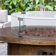 Shine Company Round Traditional Tempered Glass Firepit Wind Guard in Green