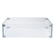 Shine Company Square Traditional Tempered Glass Firepit Wind Guard in Green