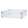 Shine Company Square Traditional Tempered Glass Firepit Wind Guard in Green