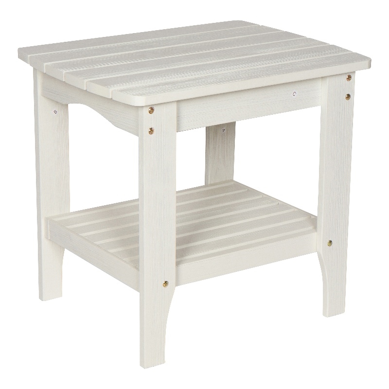 Shine Company Rectangular Traditional Wood Indoor/Outdoor Side Table in White