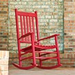 Shine Company Traditional Hardwood Indoor/Outdoor Patio Porch Rocker in Red