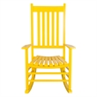 Shine Company Traditional Hardwood Indoor/Outdoor Patio Porch Rocker in Yellow