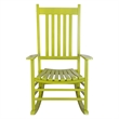 Shine Company Traditional Hardwood Indoor/Outdoor Patio Porch Rocker in Green