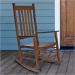 Shine Company Traditional Hardwood Indoor/Outdoor Patio Porch Rocker in Brown