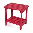 Shine Company Rectangular Traditional Wooden Indoor/Outdoor Side Table in Red