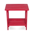 Shine Company Rectangular Traditional Wooden Indoor/Outdoor Side Table in Red