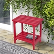 Shine Company Rectangular Traditional Wooden Indoor/Outdoor Side Table in Red