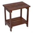 Shine Company Rectangular Traditional Wooden Indoor/Outdoor Side Table in Brown