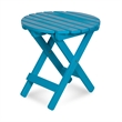 Shine Company Adirondack Round Cedar Wood Foldable Side Table in Blue