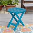 Shine Company Adirondack Round Cedar Wood Foldable Side Table in Blue