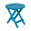 Shine Company Adirondack Round Cedar Wood Foldable Side Table in Blue