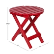 Shine Company Adirondack Round Cedar Wood Foldable Side Table in Red