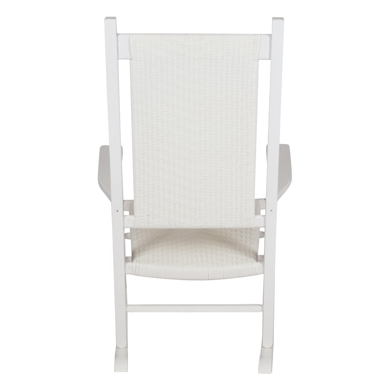 Shine Company Traditional Hardwood Patio Porch Rocker in White