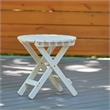 Shine Company Adirondack Round Cedar Wood Foldable Side Table in White
