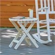 Shine Company Adirondack Round Cedar Wood Foldable Side Table in White