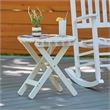 Shine Company Adirondack Round Cedar Wood Foldable Side Table in White