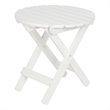 Shine Company Adirondack Round Cedar Wood Foldable Side Table in White