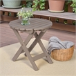 Shine Company Adirondack Round Cedar Wood Foldable Side Table in Gray
