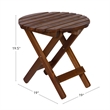 Shine Company Adirondack Round Cedar Wood Foldable Side Table in Brown