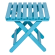 Shine Company Adirondack Square Cedar Wood Foldable Side Table in Blue