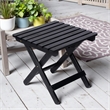 Shine Company Adirondack Square Cedar Wood Foldable Side Table in Black